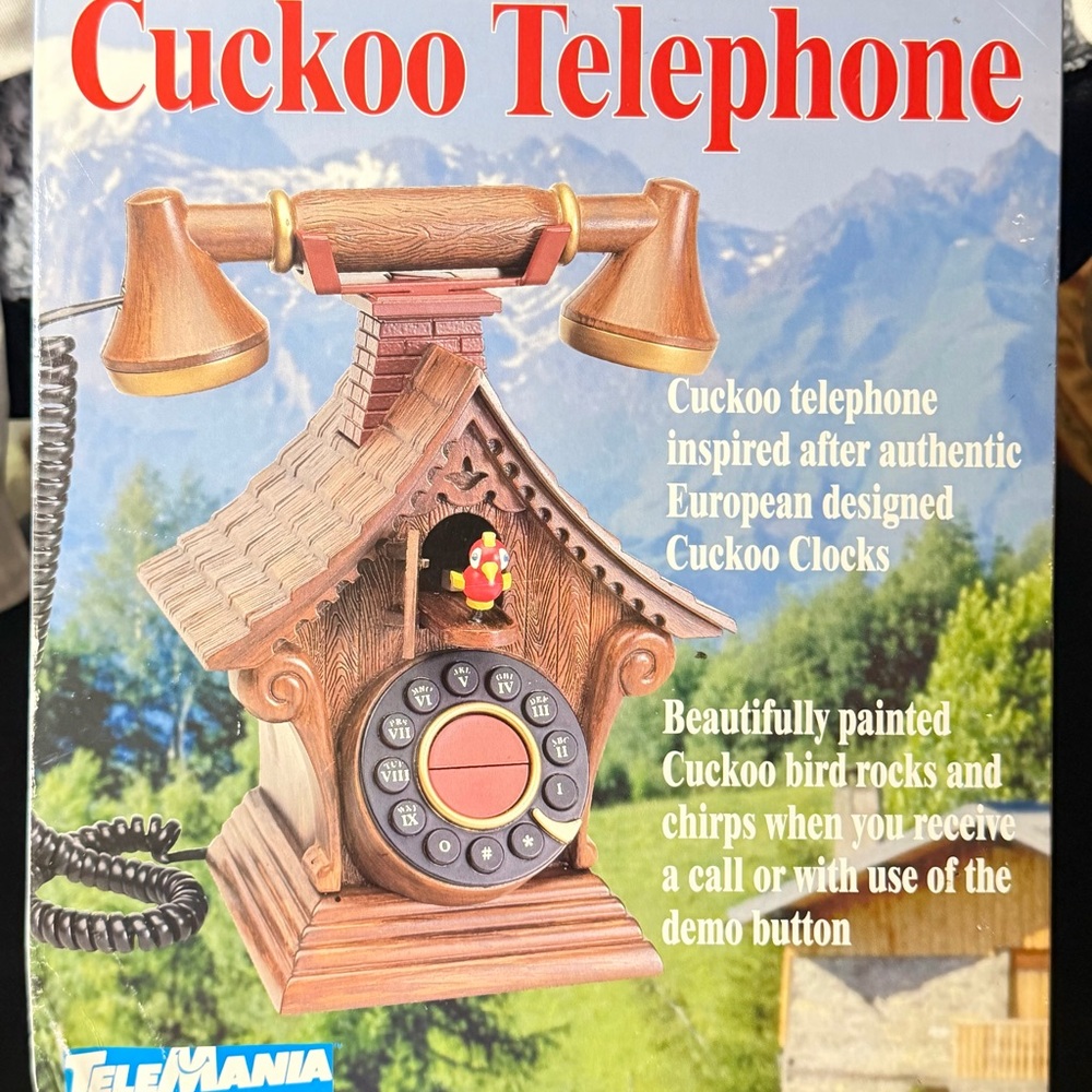 Retro Cuckoo Clock Style Phone - Brown